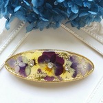 ビオラの押し花バレッタ