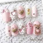 ゆめかわいい〜ピンクビジューのクマさんネイル