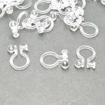 #071 ♡10個(5ペア)♡3㎜平皿樹脂ノンホールピアス金具 縦11㎜x横8㎜