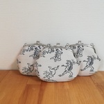 ☆鳥獣戯画☆がま口セット☆生成り