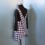 白×黒ブロックチェック　まあるくクロス・プルオーバーエプロン　85