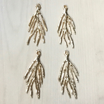 GOLD METAL LEAF TWIG CHARM PARTS