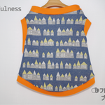 【秋冬用】フレンチブルドッグ・パグ・ボストンテリア 用/幅広【フレブル 犬服】街並みＴシャツ