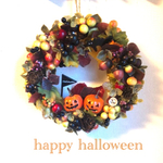 Halloween◇ハロウィンリース◇双子ジャックオランタン落ち葉