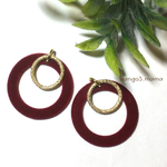 300円☆☆大ぶりフロッキーリング(レッド)のピアス/イヤリング