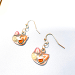 ねこフルーツピアス(ライトオレンジ)