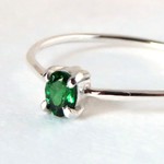 グリーンガーネット ツァボライト オーバルカット 3×4mm シルバーリング