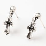 【Brilliant. J】シルバー silver 925 ピアス ゴシック クロス プラス 十字架 ドロップ型 クロムハーツ風 （BJ-SV925E7）