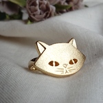 【再販】マッドゴールド 猫ちゃん🐈ボタン リング💍K16GP 