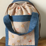 《送料無料》デニム巾着型バッグ