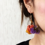 ドライフラワー♡ブーケピアス♡大ぶり♡かすみ草
