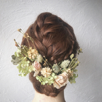 016 アンティークカラー ドライフラワー  ヘアアクセサリー ヘッドドレス   髪飾り