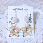 ワイヤースターとパールのピアス/イヤリング