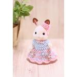 シルバニアファミリー  お母さんドレス 水色 ♡ピンク♡お花♡ビーズ♡