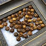 【8mm   100個】ウッドビーズ ナチュラルブラウン  木目入り   両穴