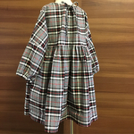 最終SALE110〜120㎝スモックワンピースネル生地チェック柄