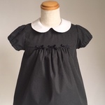タブリエとワンピースのセット(黒)　90サイズ