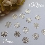 花透かしパーツ　100個set　シルバー