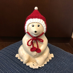 しろくまくん貯金箱クリスマス帽子