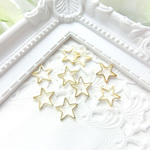 【再入荷】15個セット☆小サイズ　星型　細めフレームパーツ　