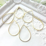 ※送料無料　15個セット☆大サイズ25mm×17mm　しずく　細めフレームパーツ　