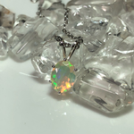 エチオピアオパールのシンプルネックレス（ファセット)