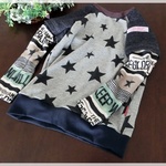 【130size】レイヤード袖ラグラントレーナー☆star