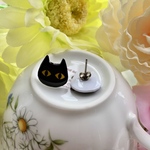 黒猫のチタンピアス☆