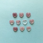 チェコビーズ（ハート/マーブル/パープル/10個）*8mm