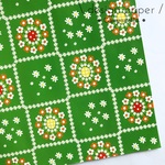 デザインペーパー/No6フラワーテーブルクロス柄★ぐりーん/5枚入り/design paper/花柄
