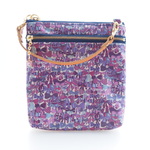 Ｄさまご予約品　LIBERTY　Jenny's Ribbons　45Ｌ　本革持ち手・wファスナー・クリアポケット・マチ付中布内ポケット付きポーチ　◆スワロフスキービジュー付き