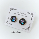  まぁるいシェルのピアス（イヤリング）⭐️black