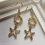 天然石とドライフラワーのピアス
