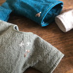 秋色刺繍のトップス・生成り