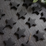 【4個】22mm マットブラック スター ビーズ