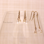 《2点セット》シンプルシリーズ♪チェコビーズの、しずくピアス☆(シャンパンオレンジ)