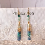 #001ハーバーリウム風の初夏色ピアス 