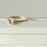 朝、白くて眩しい(brass/Herkimer diamonds/ring)