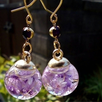 ハーバリウムピアス(パープル)