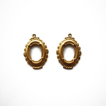 アメリカ製 1960s ブラスセッティング オーバル オープンバック 18x13mm (2個)