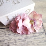 【再販売】紫陽花の花びらのバレッタ■シンプルデザイン　ラベンダーピンク