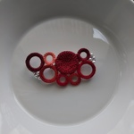 まる×まるブローチ「red＋red」