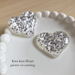 キラッキラハート 大ぶり ピアス/イヤリング 