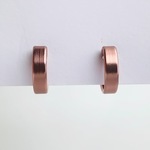 【再販×12】ブラウンベージュフラットリングイヤリング・イヤーカフ・フェイクピアス〈直径約11㎜、幅約3㎜〉(両耳用)(手で調節可能)〈痛くない〉 管理No.1267