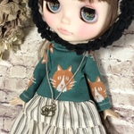 1063 猫×Green ワンピース コーデ ブライス アウトフィット