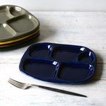 五つ仕切り　ランチプレート 22㎝（ネイビー）/r9navy