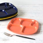 五つ仕切り　ランチプレート 22㎝（オレンジ）/r9or
