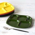 五つ仕切り　ランチプレート 22㎝（グリーン）/r9gr