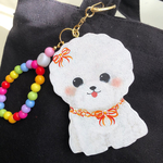 【新作】可愛い ビションフリーゼ キーホルダー ストラップ【バッグチャーム】【犬】