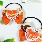 🆕キッズ用✨ハロウィンにオススメ♡ジャックオーランタン柄リボンのヘアゴム